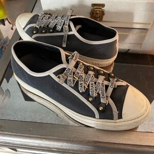 DIOR navy Canvas Walk'n'Dior Low Top Sneakers Size 39